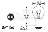 Glühlampe 12V 18/5W Bay15d, 25x52