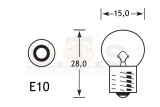 Glühlampe 12V 3W E10 250 mA 15x28