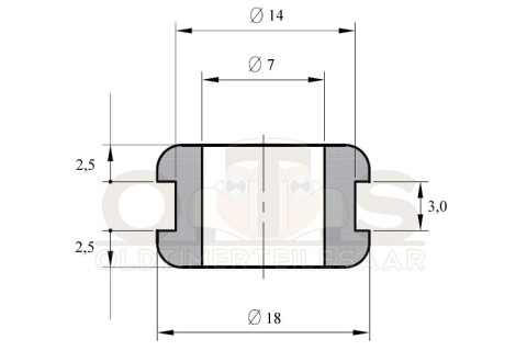 PLIOPRENE TPE Kabeldurchführung Montageloch Ø 14mm Öffnung Ø 7mm