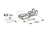 Flachsteckhülse 6,3 mit Rastzunge 1.0-2.5 mm² messing 2609R5