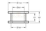 PVC Kabeldurchführung Montageloch Ø 9mm Öffnung Ø 6mm