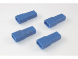 100 Isolier-Hülsen Flachsteckhülse PE ISO 6.3 blau