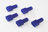 100 Isolier-Hülsen Flachstecker kurz PE ISO 6.3 blau