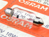 OSRAM Soffitte 6V 18W SV8.5-8 14x43 K15611 Prüfzeichen