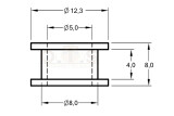 PVC Kabeldurchführung Montageloch Ø 8mm Öffnung Ø 5mm