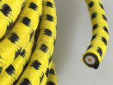 Textilumflochtene Zündkabel 7 mm gelb/schwarz 2 Ohm