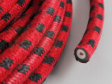Textilumflochtene Zündkabel 7 mm rot/schwarz 2 Ohm