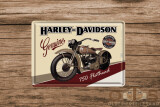 Harley-Davidson 750 Flathead Blech-Postkarte 10 x 14 cm