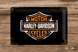 Harley-Davidson Logo schwarz Blechschild 20 x 30 cm