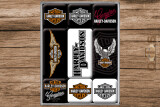 Harley-Davidson Logos Magnet-Set 9-tlg