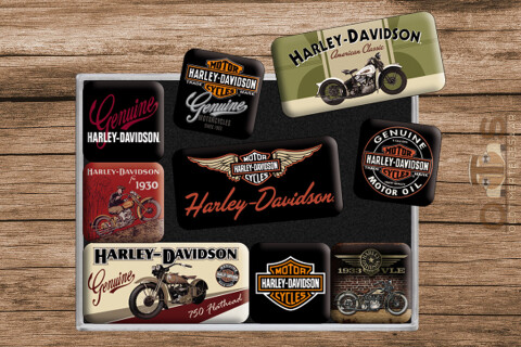 Harley-Davidson Vintage Bikes Magnet-Set 9-tlg