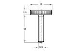 Flache Rändelschraube M4 x 10 brüniert