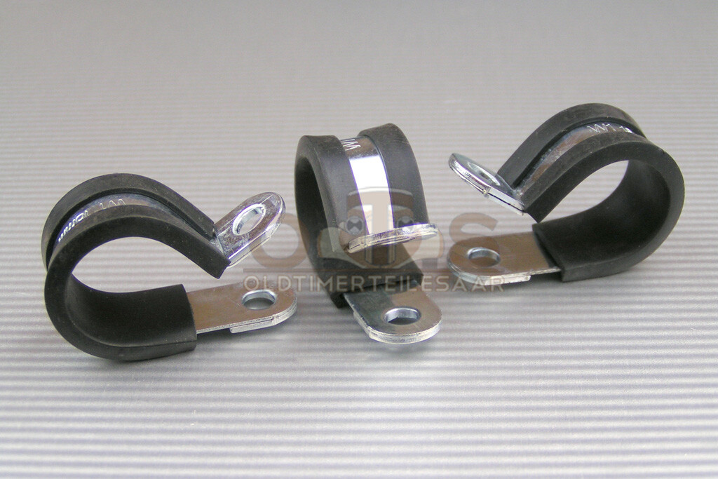12mm Rohrschelle Schlauchschelle Rohrschellen Leitungsschelle gummiert Bandbreite /Ø 22mm 10 St/ück
