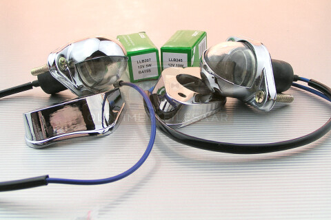 2 Kennzeichenleuchten mit Sockel MGB Midget Sprite L534 1962-73