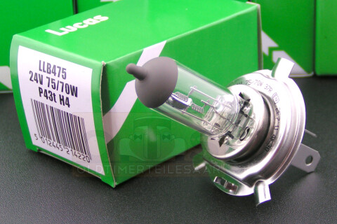 LUCAS H4 Halogen Glühlampe 24V 75/70W P43t E-geprüft