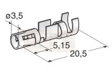 Rundsteckhülse Ø 3.5 mm 2.5 - 6.0 mm² messing verzinnt mit Rastzunge