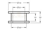 PVC Kabeldurchführung Montageloch Ø 6mm Öffnung Ø 3,5mm