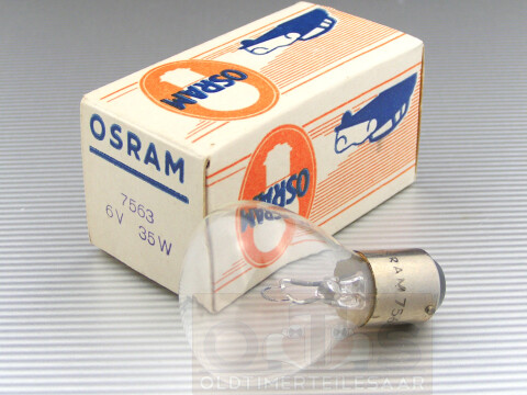 OSRAM Glühlampe 7563 6V 35W Ba15s 35x56 NOS