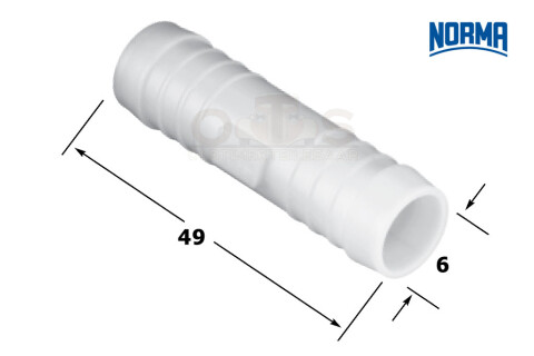 Norma gerader Schlauch-Verbindungsstutzen  Schlauchverbinder 6mm *10 Stück * 
