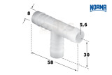 NORMA T-Schlauchverbinder 8mm Benzin und ölbeständig POM