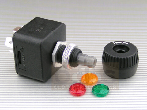 Beleuchteter Drehschalter 12V 15A mit 3 Farbscheiben IP53