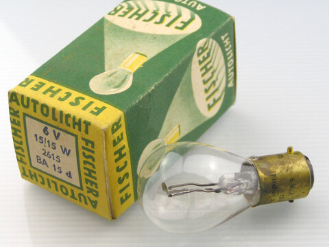 Dr. Fischer Glühlampe 6V 15/15W Bax15d messing