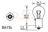 Glühlampe 12V 18W Ba15s, 26x49