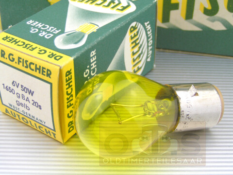 Dr. Fischer Glühlampe 6V 50W Ba20s 35x63 GELB