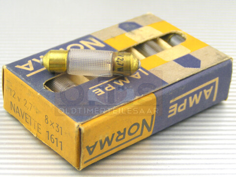NORMA Soffitte 12V 2.7W S7 - 8x31 Waffelmuster Glas NOS