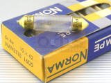 NORMA Soffitte 6V 4W S8.5 - 10x42 Waffelmuster Glas NOS