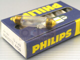 PHILIPS Soffitte 6V 4W S8.5 - 10x44 Waffelmuster Glas NOS