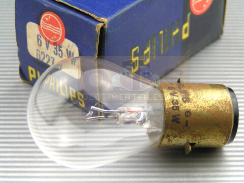PHILIPS Glühlampe 6V 35W Ba20s 34x65 Messingsockel NOS