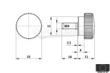 Rändelschraube M4 x 10 schwarzer Duroplast Phenolharz