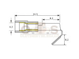 Flachsteckhülse mit Abzweig 6,3 x 0,8 rot 0,5-1,5mm² PVC teilisoliert