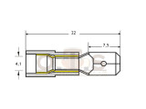 Flachstecker 6,3mm 0,5-1,5qmm Iso-Crimp PVC rot