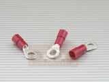 Quetschkabelschuhe Ringform M3 rot 0,5-1,5mm² PVC teilisoliert