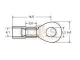 Quetschkabelschuhe Ringform M3 rot 0,5-1,5mm² PVC teilisoliert