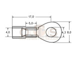 Quetschkabelschuhe Ringform M4 rot 0,5-1,5mm² Nylon teilisoliert