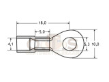 Quetschkabelschuhe Ringform M5 rot 0,5-1,5mm² Nylon...