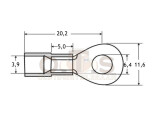 Quetschkabelschuhe Ringform M6 rot 0,5-1,5mm² Nylon teilisoliert