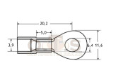 Quetschkabelschuhe Ringform M6 rot 0,5-1,5mm² Nylon teilisoliert