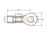 Quetschkabelschuhe Ringform M8 rot 0,5-1,5mm² Nylon teilisoliert