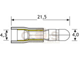 Rundstecker 4 mm rot 0,5-1,5mm² PVC teilisoliert