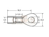 Quetschkabelschuhe Ringform M4 blau 1,5-2,5mm² Nylon teilisoliert