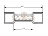 Isolierte PVC Stoßverbinder zum crimpen 1,5-2,5mm² blau