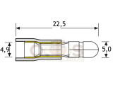 Rundstecker 5 mm blau 1,5-2,5mm² PVC teilisoliert