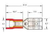 Flachsteckhülse 6,3 x 0,8 rot 0,5-1,5mm² PVC teilisoliert