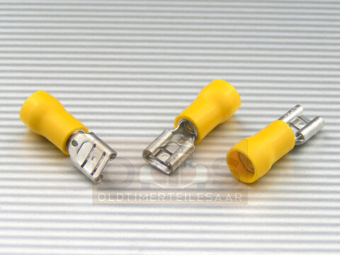 Flachsteckhülse 6,3 x 0,8 gelb 4-6mm² PVC teilisoliert