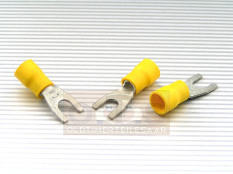 Quetschkabelschuhe Gabelform M5 gelb 4,0-6,0mm² PVC teilisoliert