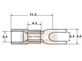 Quetschkabelschuhe Gabelform M5 gelb 4,0-6,0mm² PVC teilisoliert